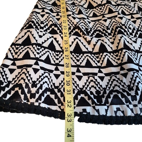 Jade Melody Tam Ikat Sheath Dress Medium Black & White Double Strap Lined Shift - Picture 9 of 12